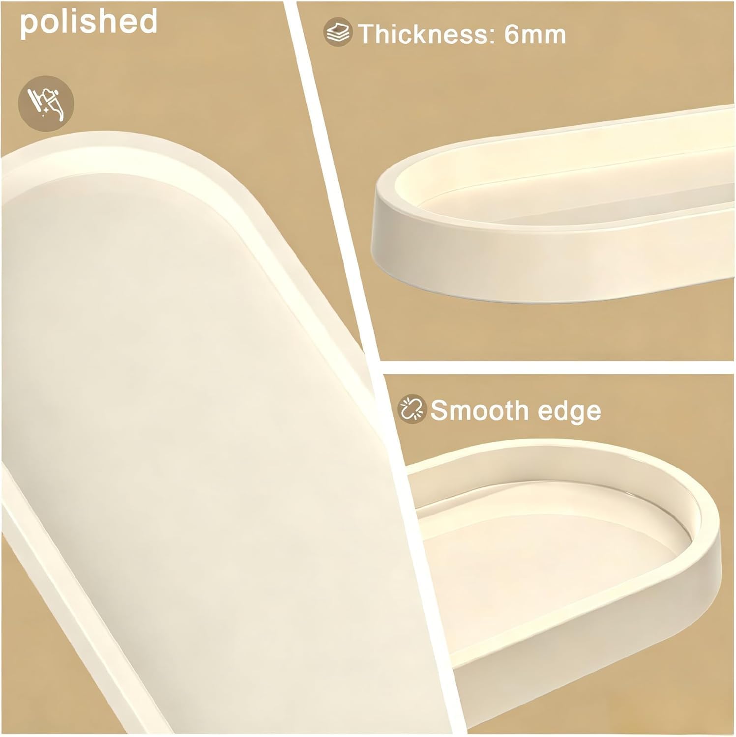 Soap Tray / Vanity Tray / 10.1 x 5 x 1 / Beige