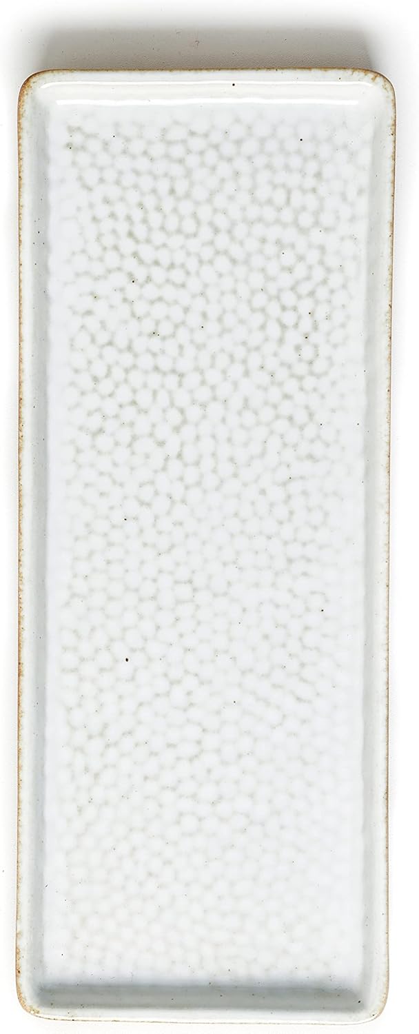 Vanity Tray / Rectangular Candle & Perfume Holder Organizer / White / 12 x 4.7 x 0.5