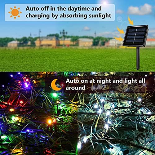 Joomer Solar Christmas Lights, 2PACK Total 144FT 400LED Color Changing