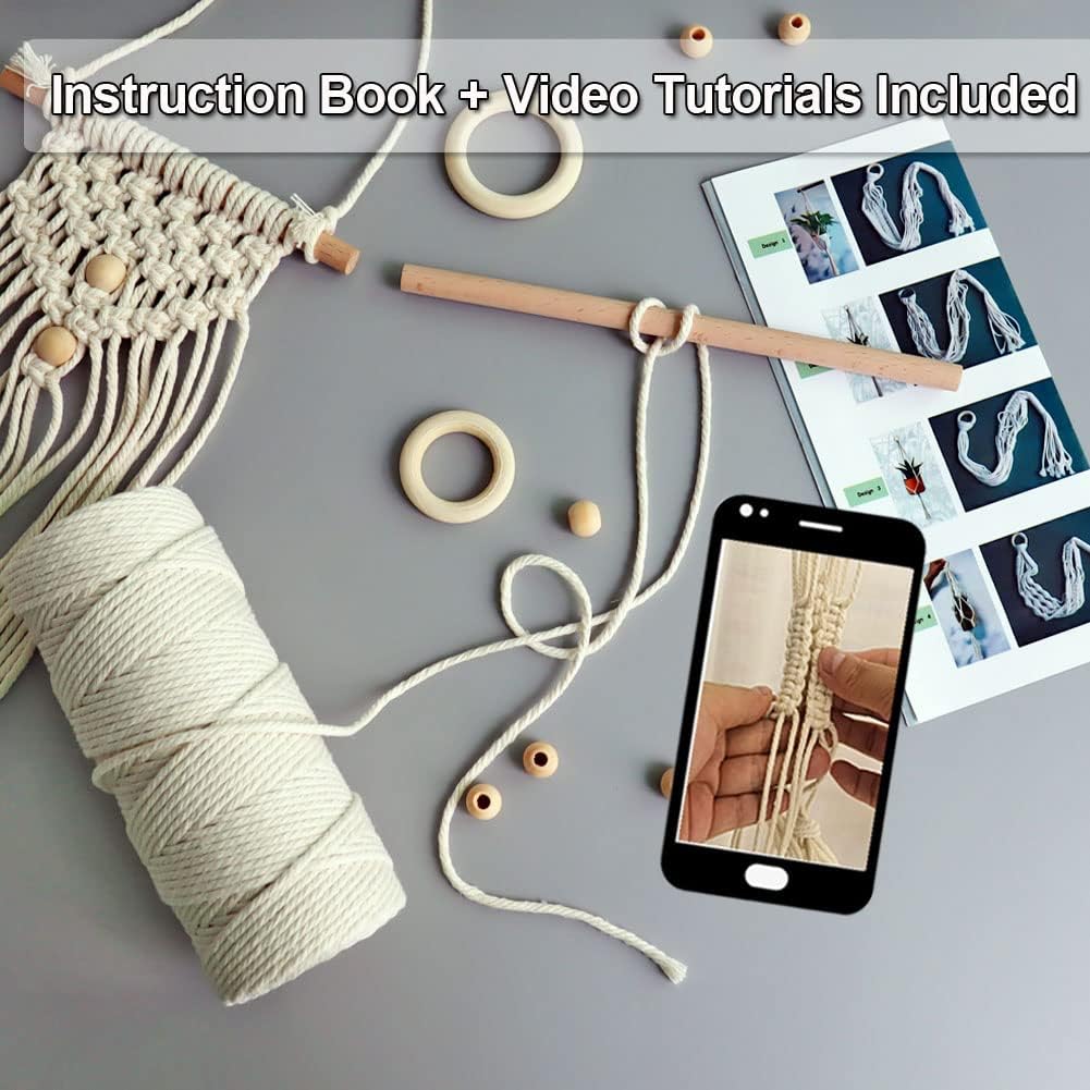 Wooden Dowel for Macrame Plant Hangers / Macrame Kit, Beige
