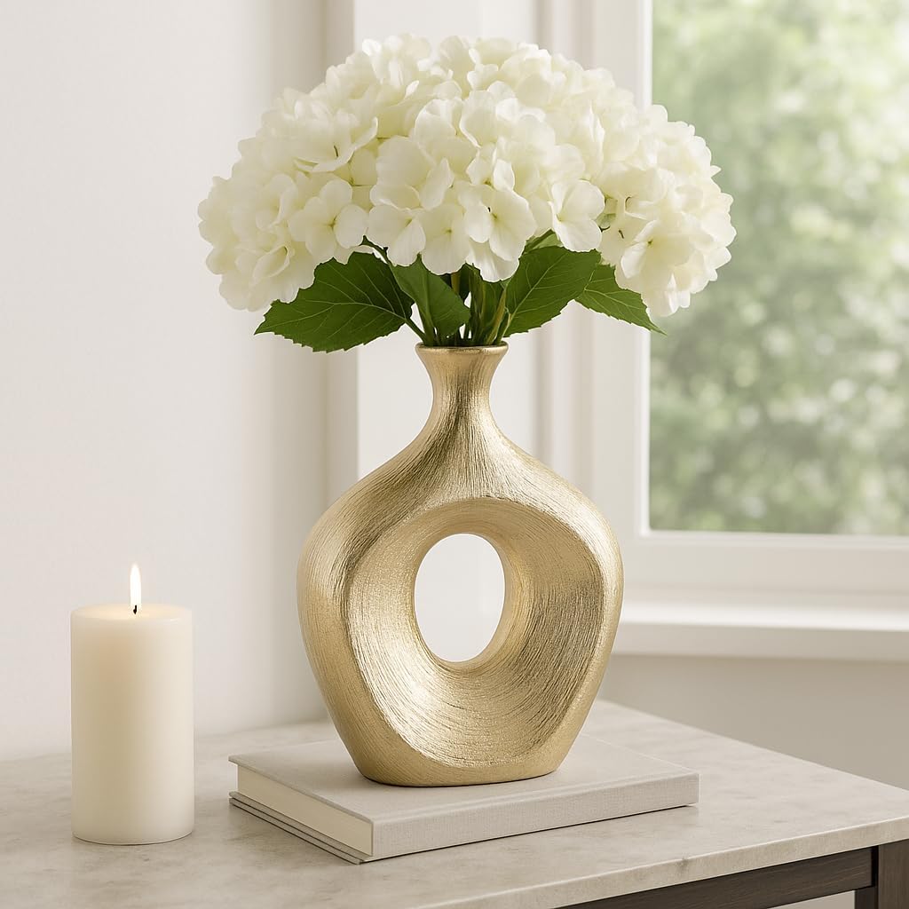 Ceramic Modern Flower Vase / Champagne
