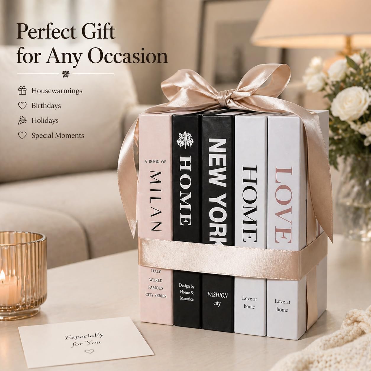 Aesthetic Faux Books / Black and White / 5 PACKS-A / Set of 5