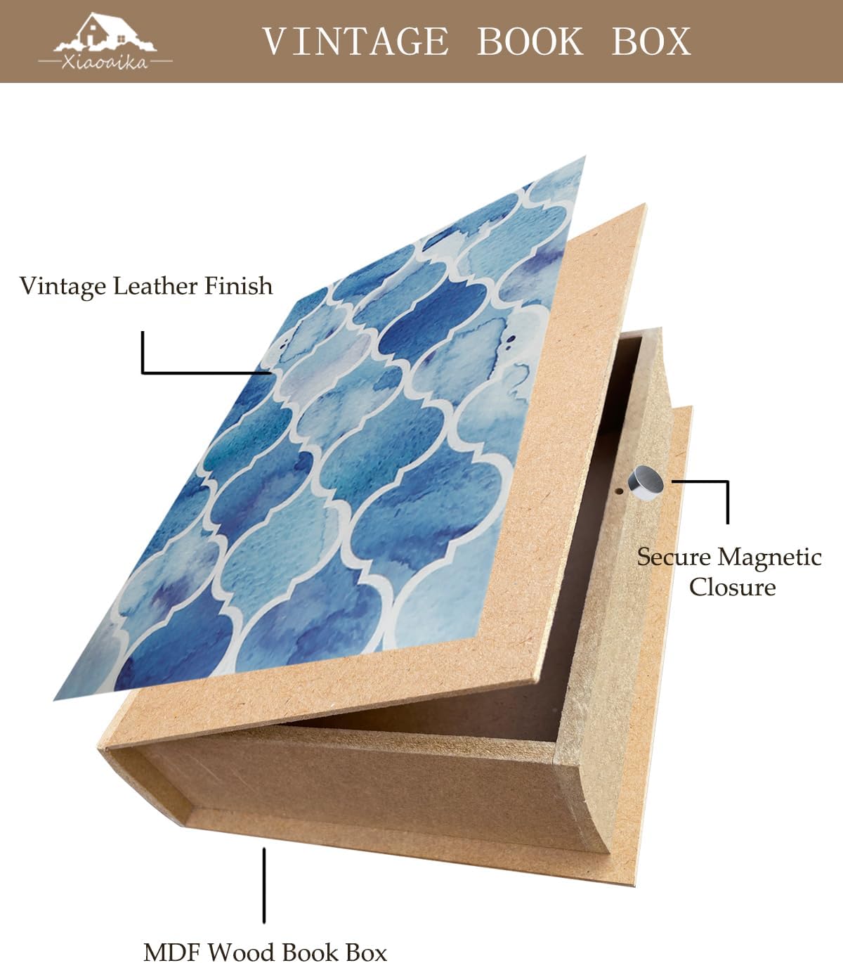 Vintage Faux Book Boxes / 3 x Ocean / Set of 3