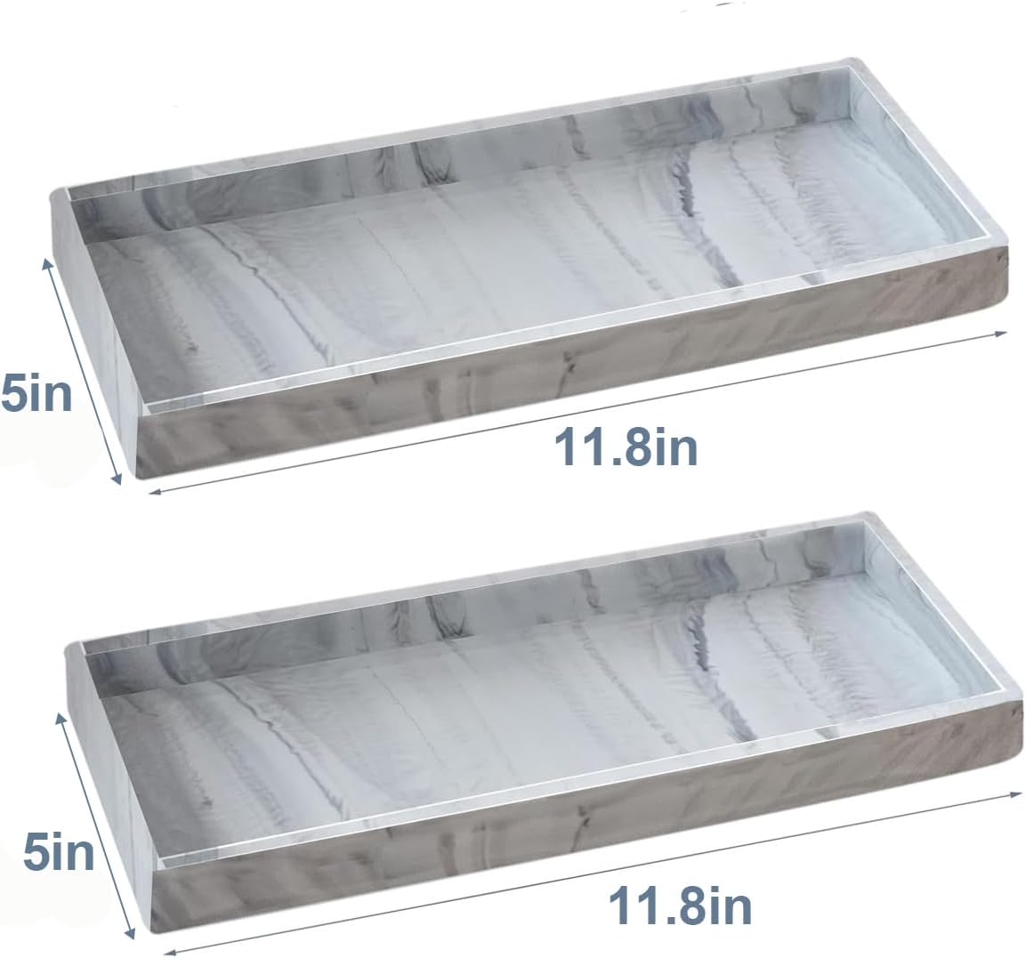 Small Tray / 11.8" L x 5" W Silicone Soap Dispenser Tray / Set of 2