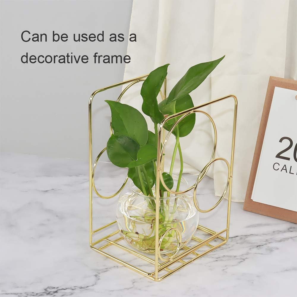 Metal Gold Bookends / Gold Circle / 5.3 x 3.9 x 7.6