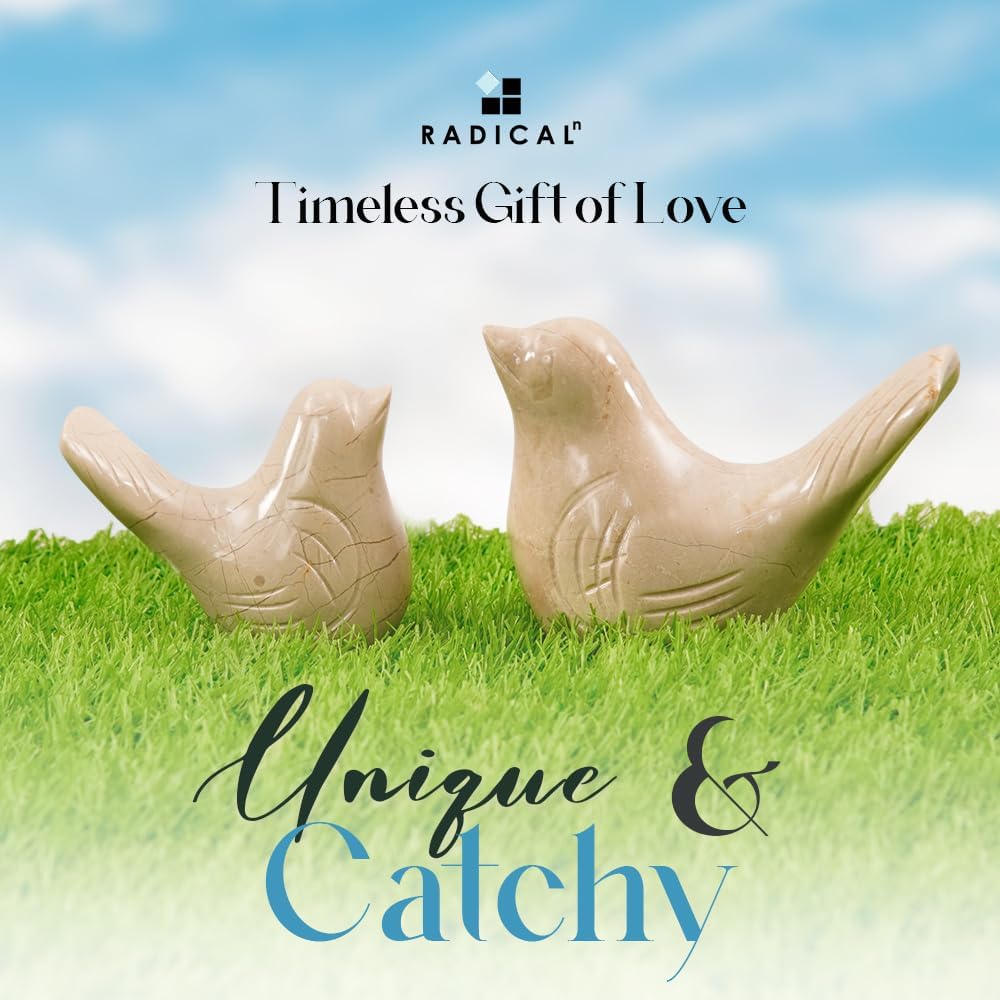 Marble Love Bird 4.5" Handmade Statue / Verona / Set of 2