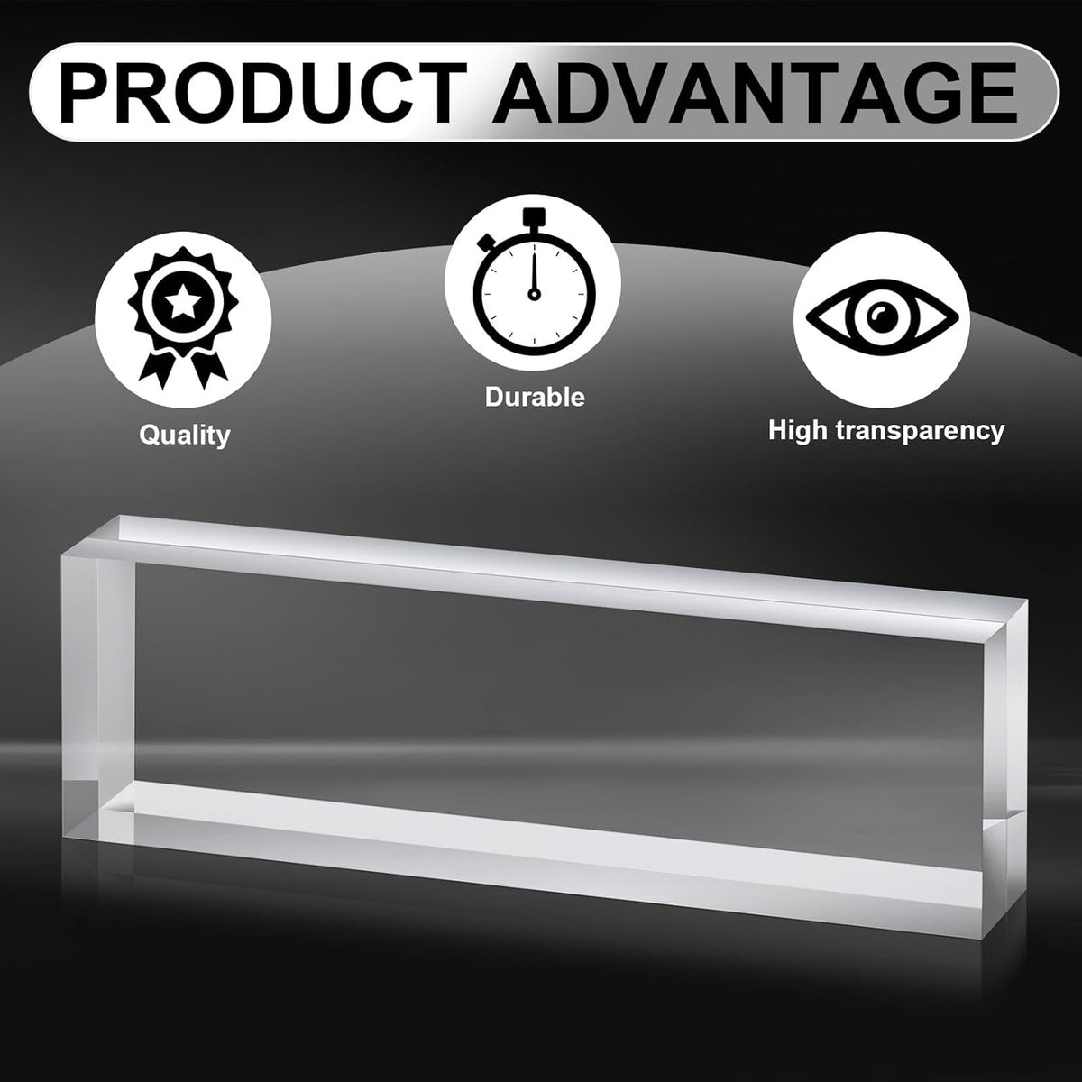 Yousoontic 4 Pcs Clear Acrylic Blocks for Display Blank Name Plate Block Cube Display Stand for Wedding Props