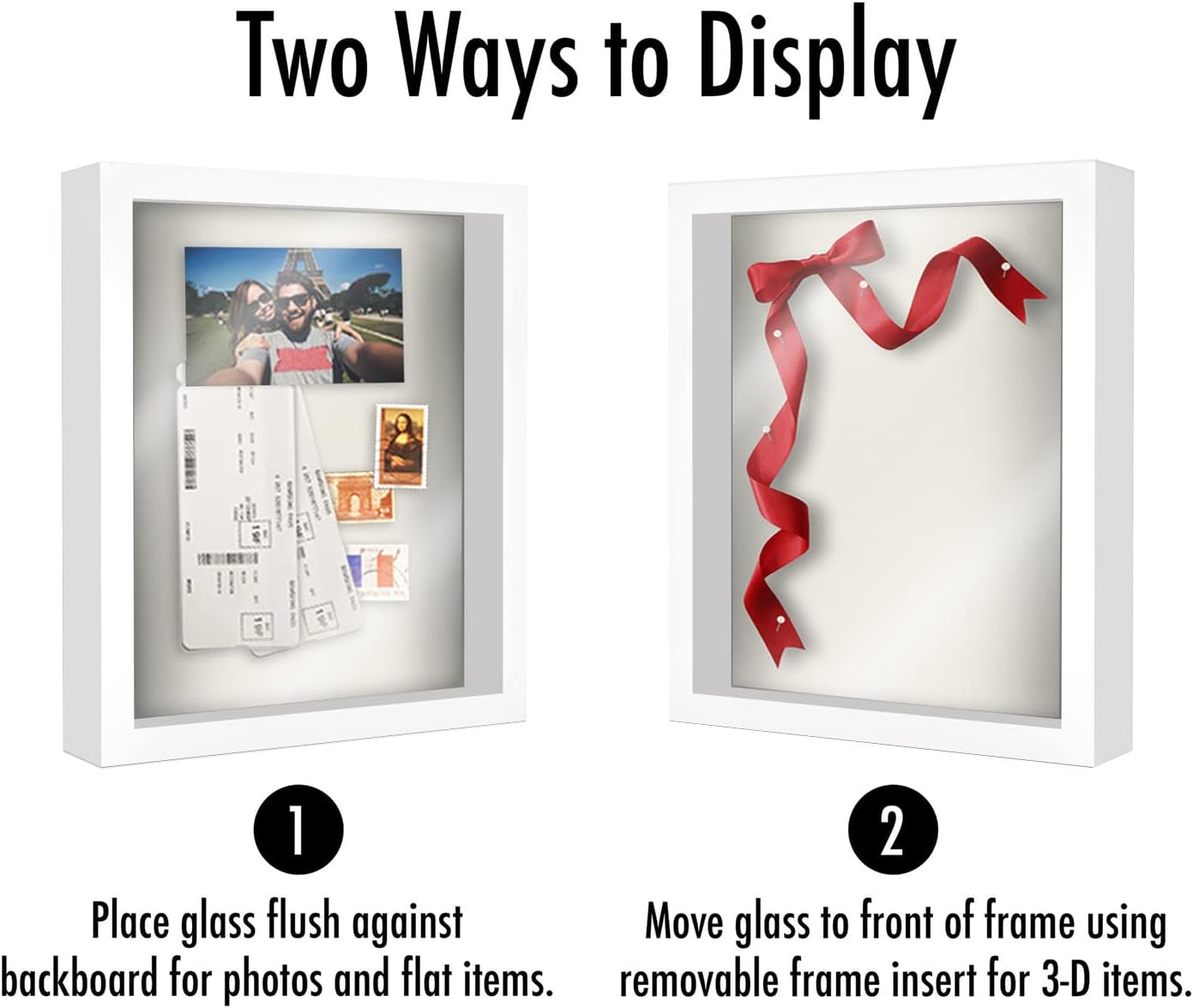 Americanflat 11x14 Shadow Box Frame with Shatter-Resistant Glass - Silhouette Collection - Large Shadow Box Display