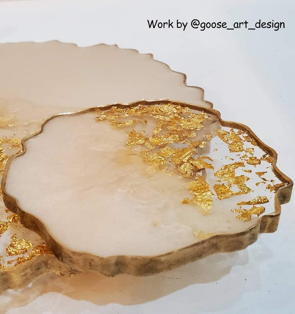 Round Tray / Large Tray Mold for Resin + Geode Agate Coaster Molds / Set of 5
