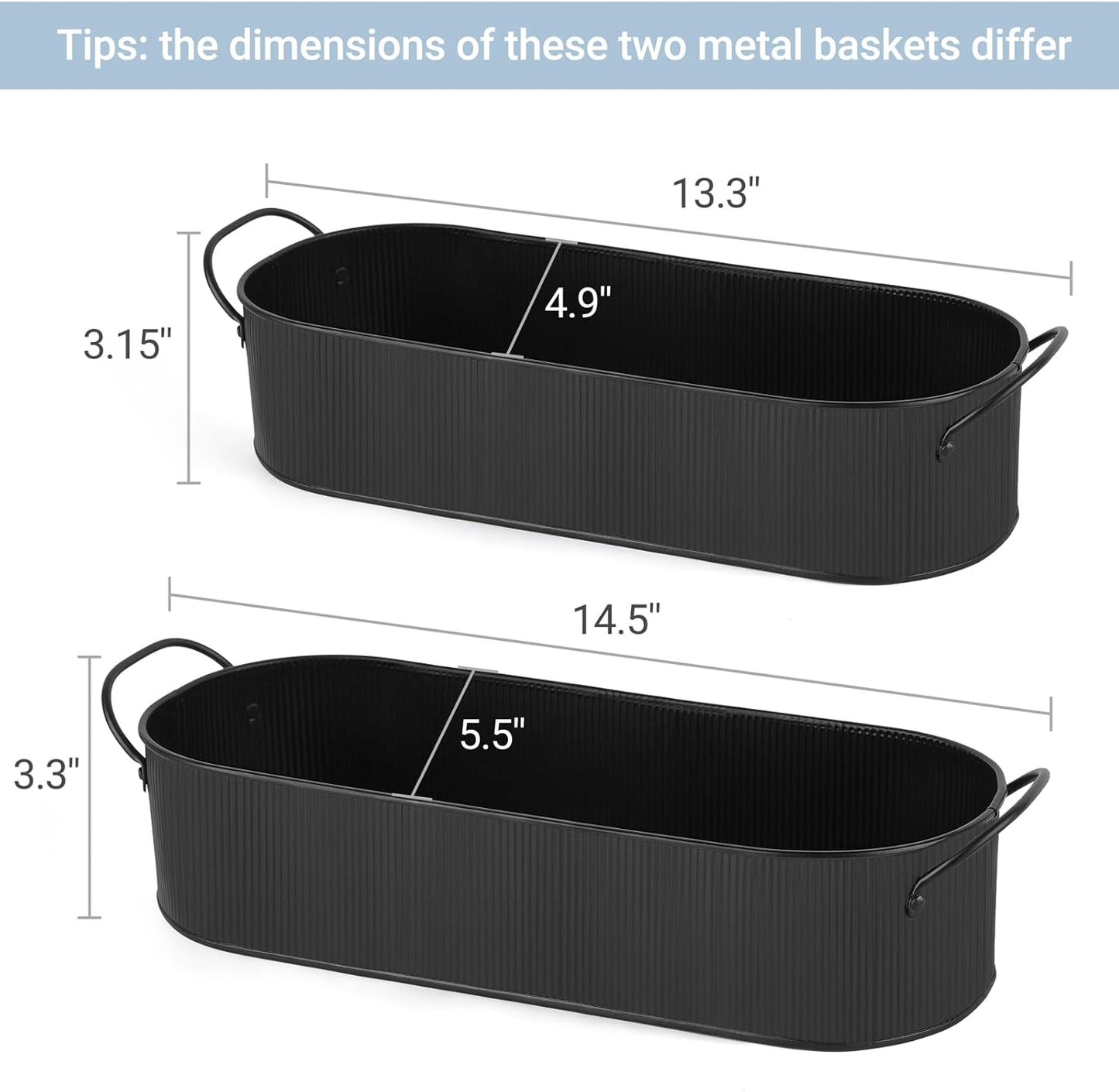 Metal Storage Basket for Toilet Tank Top Bathroom Decor / Black