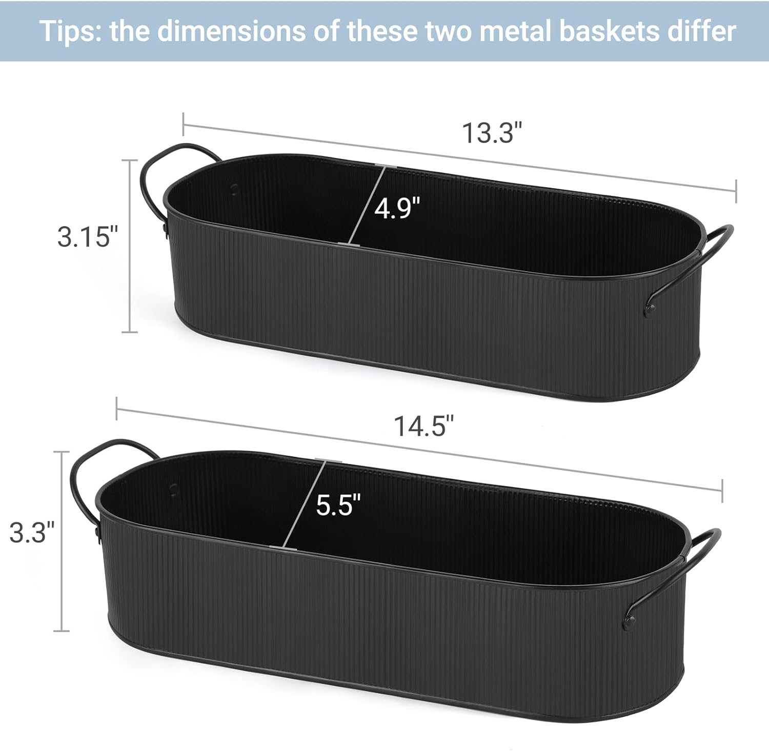 Metal Storage Basket for Toilet Tank Top Bathroom Decor / Black