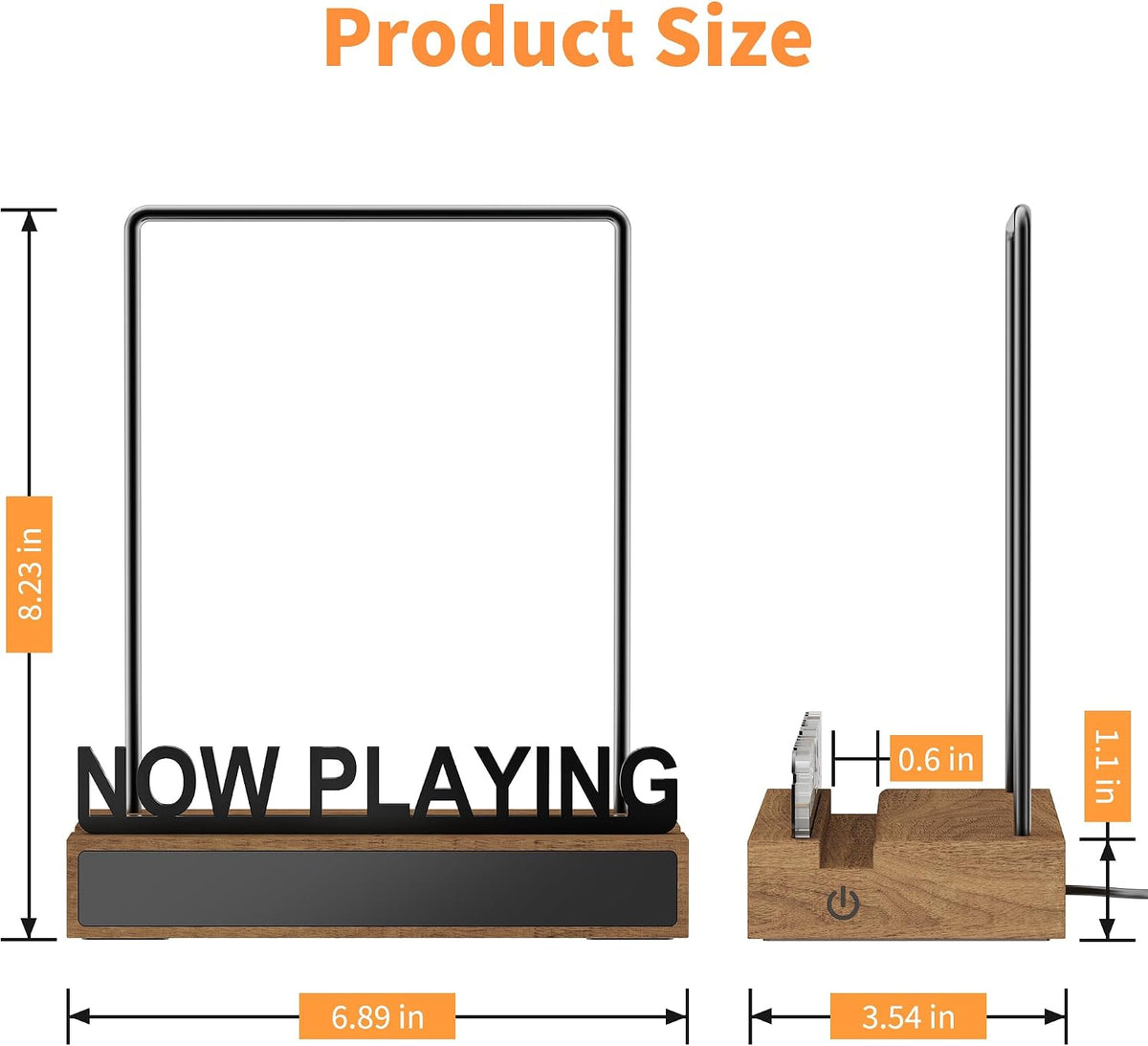 Now Playing Vinyl Record Stand, Light Up Vinyl Record Display Stand with RGB Sound Control Pickup Rhythm Lights Bar