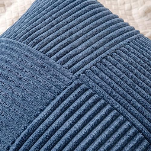 MIULEE Dusty Blue Decorative Euro Sham Pillow Covers 24x24 Inch 2 Pack