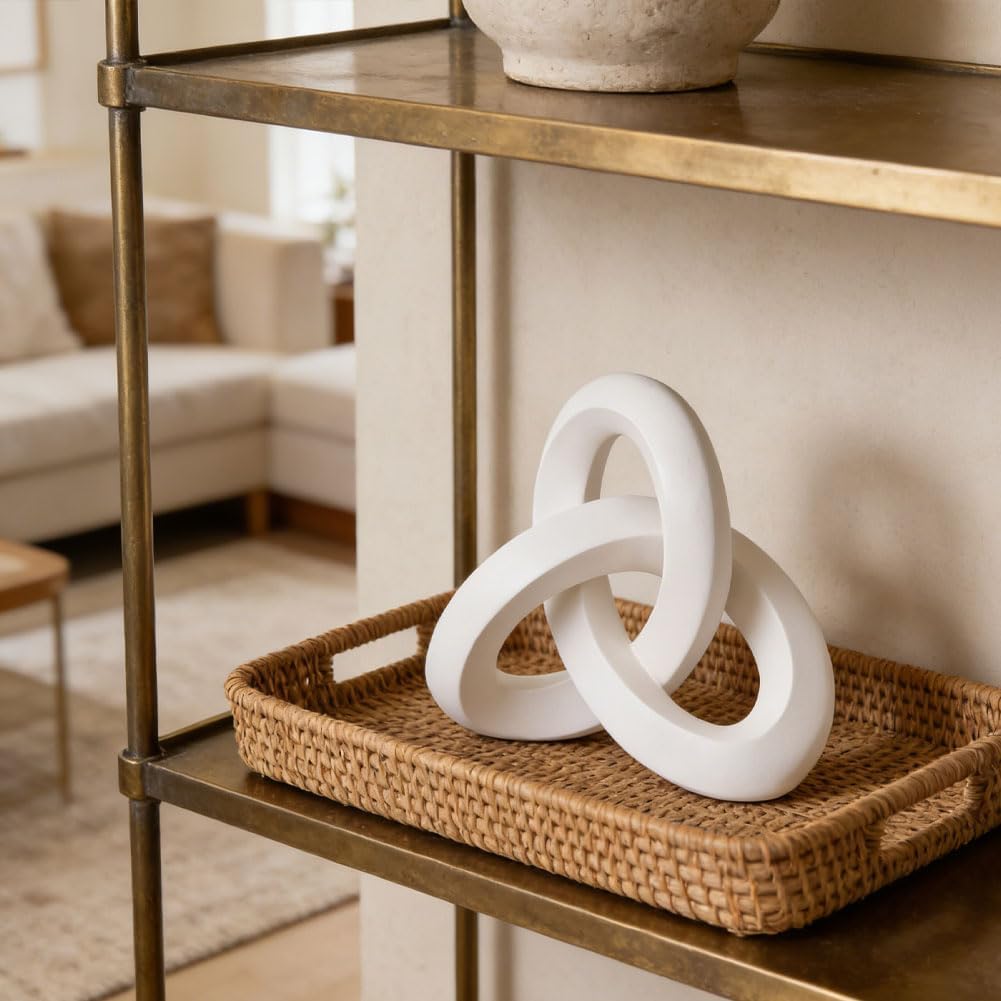 Modern Abstract Resin Decorative Sculpture / White