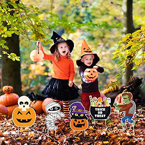 Jetec 10 Pcs Halloween Yard Signs with 20 Stakes