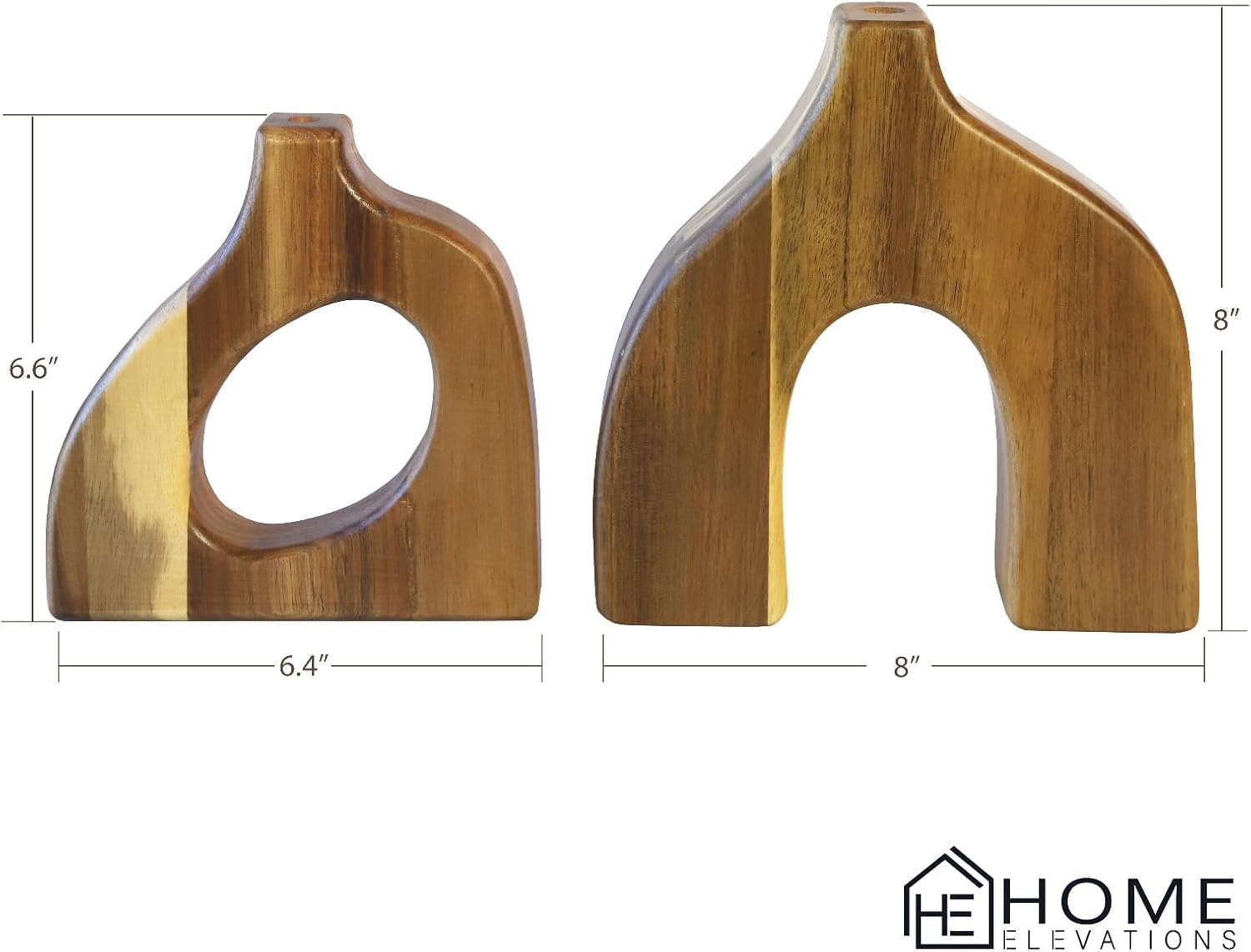 Wooden Vases for Decor / Set of 2