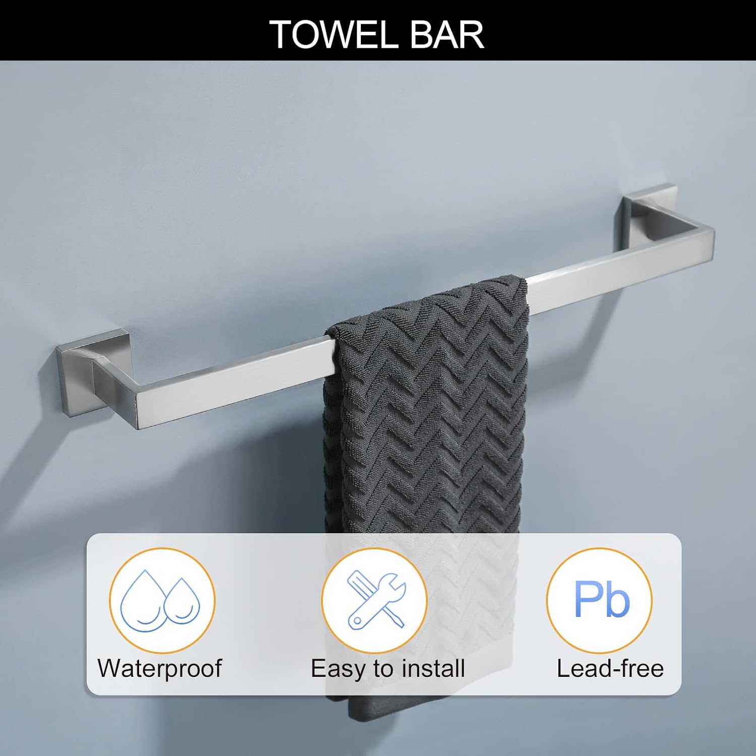 Brushed Nickel Bathroom Towel Bar Set Bathroom Accessories Hardware Set Including Towel Bar Towel Ring Coat Hook and