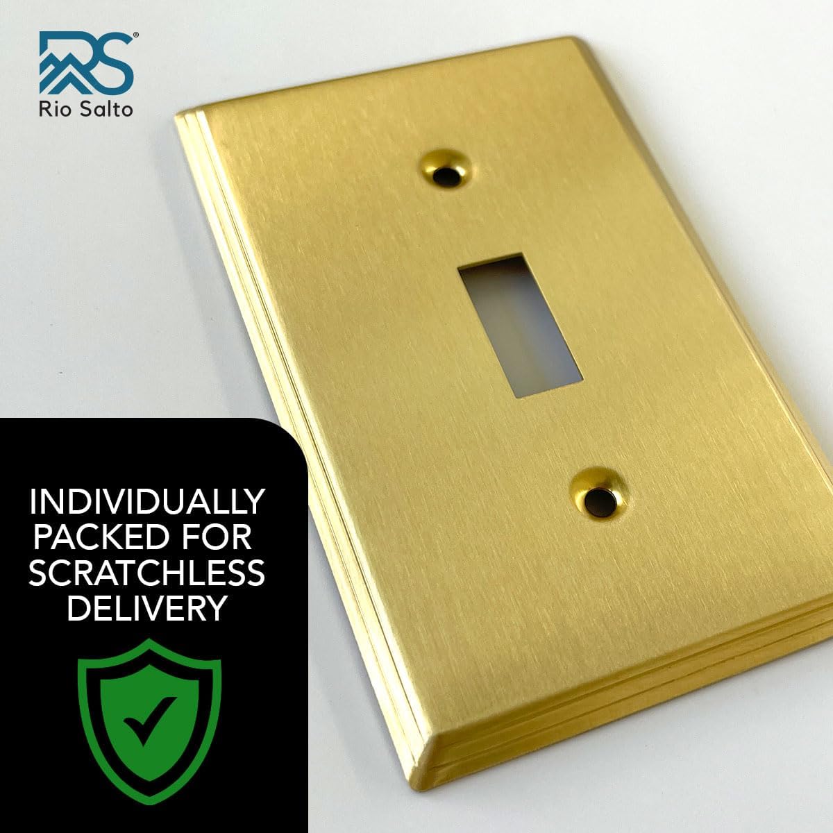 Rio Salto BRASS Brushed Brass Gold Metal Toggle Switch Plate Flip Switch Outlet Covers Light Switch Cover Wall Plates –