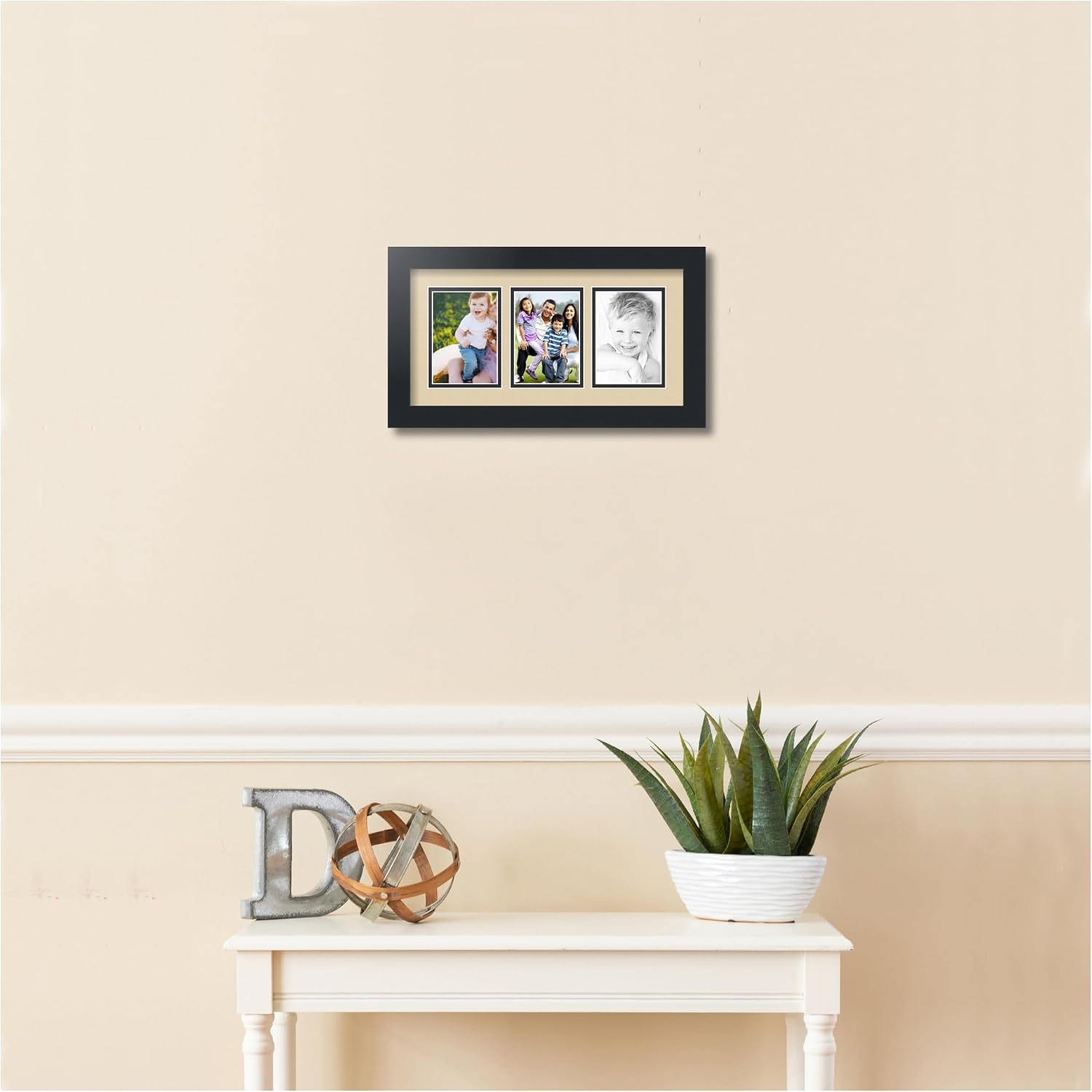 Art to Frames Double-Multimat-29-844/89-FRBW26079 Collage Photo Frame Double Mat with 3 - 3.5x5 Openings and Satin