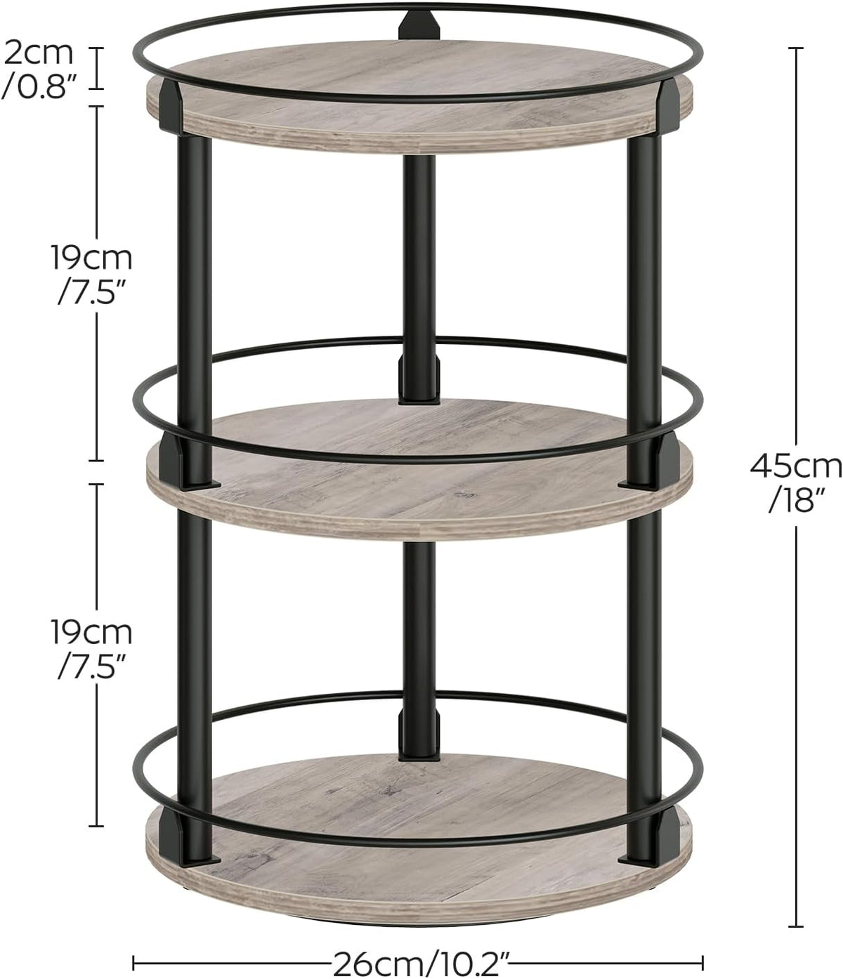 3-Tier Lazy Susan Organizer, Rotating Spice Rack, Spinning Organizer, Industrial Turntable Spice Rack Organizer for