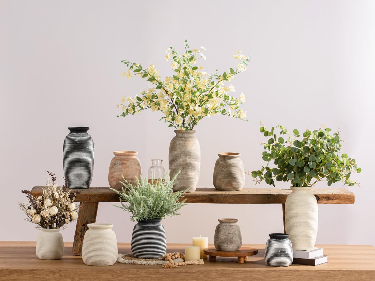 Ceramic Rustic Vase / 12.5" H - Black