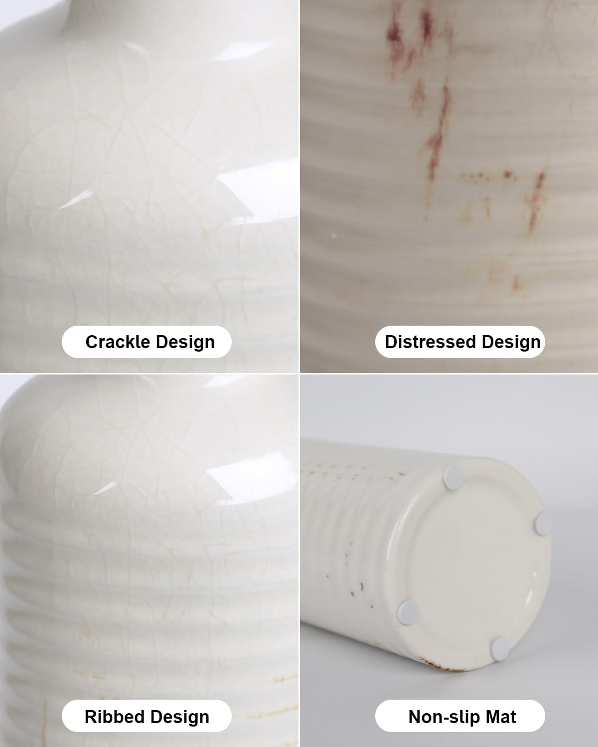 Ceramic Vase / White02 / White / Set of 3