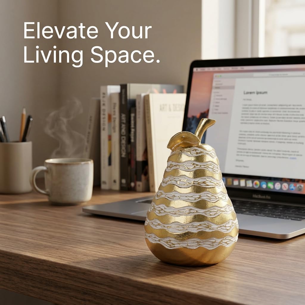 Pear Decor Modern Home Decor Abstract Sculptural Figurine / Gold