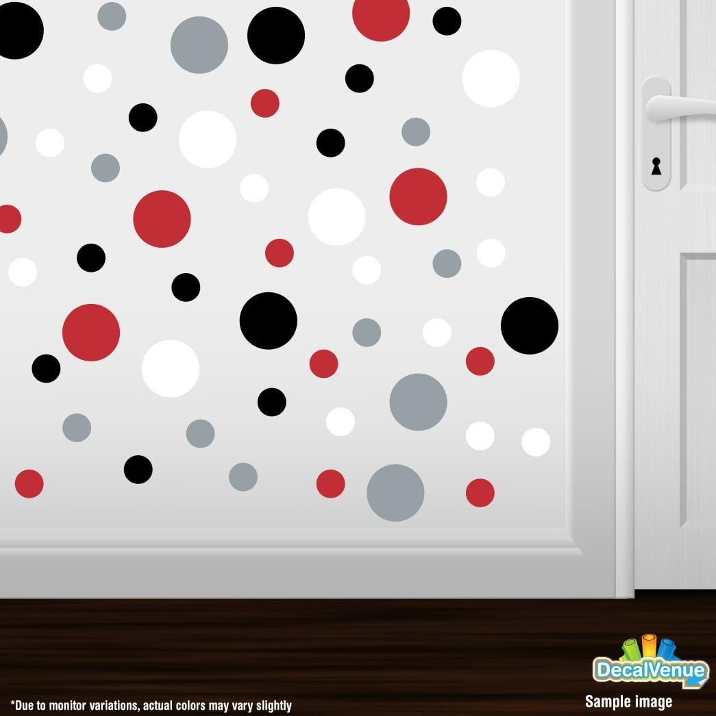 /Black/Silver/White Vinyl Wall Stickers / 60 Decals / Red