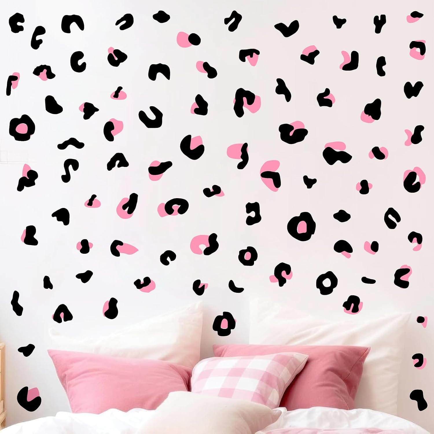 Leopard Print Wall Decals Peel and Stick Cheetah Pattern Sticker Animal Prints / Leopard Dot / Black