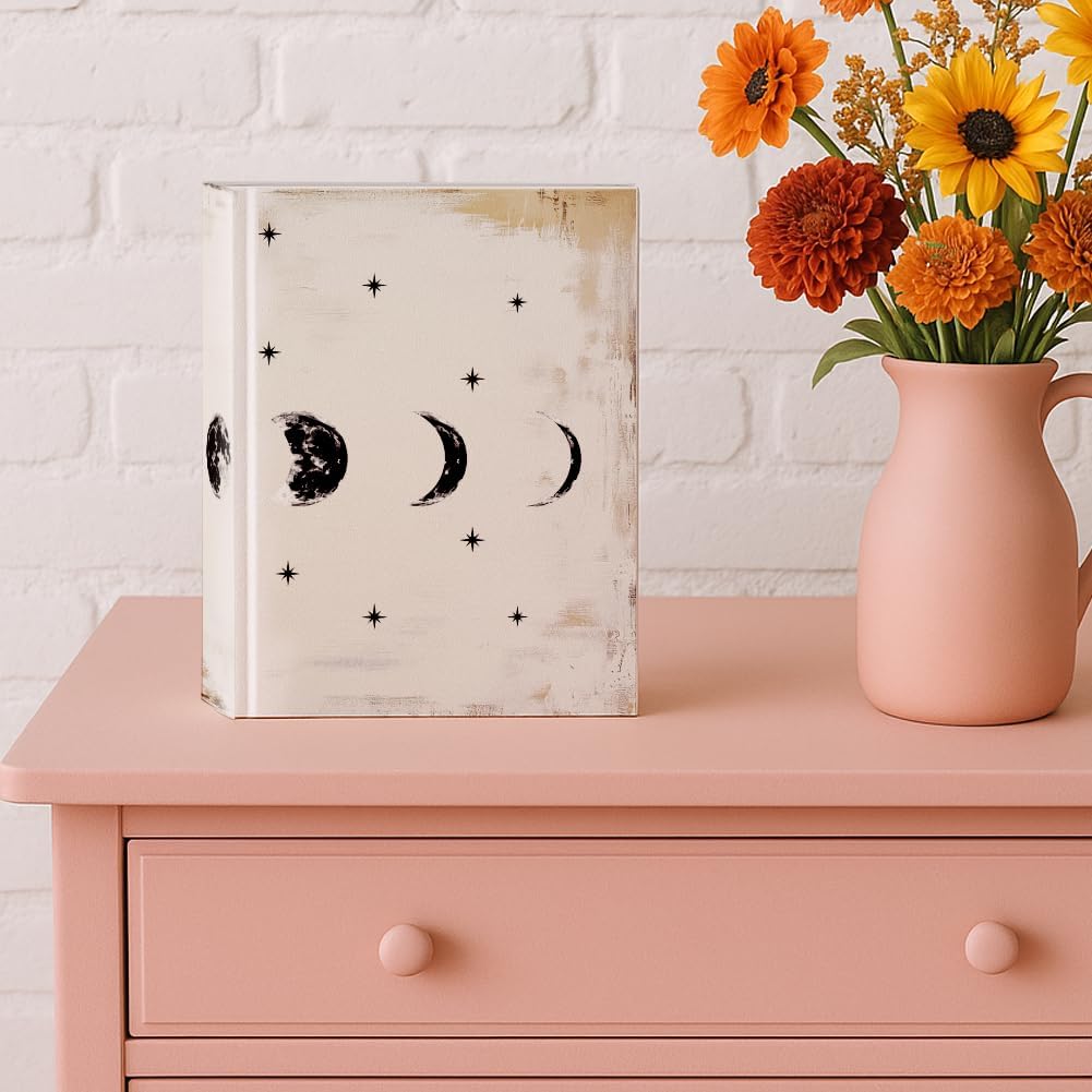 Lunar Fake Books for Decoration Fake Books Box Wooden / Retro Lunar Eclipse
