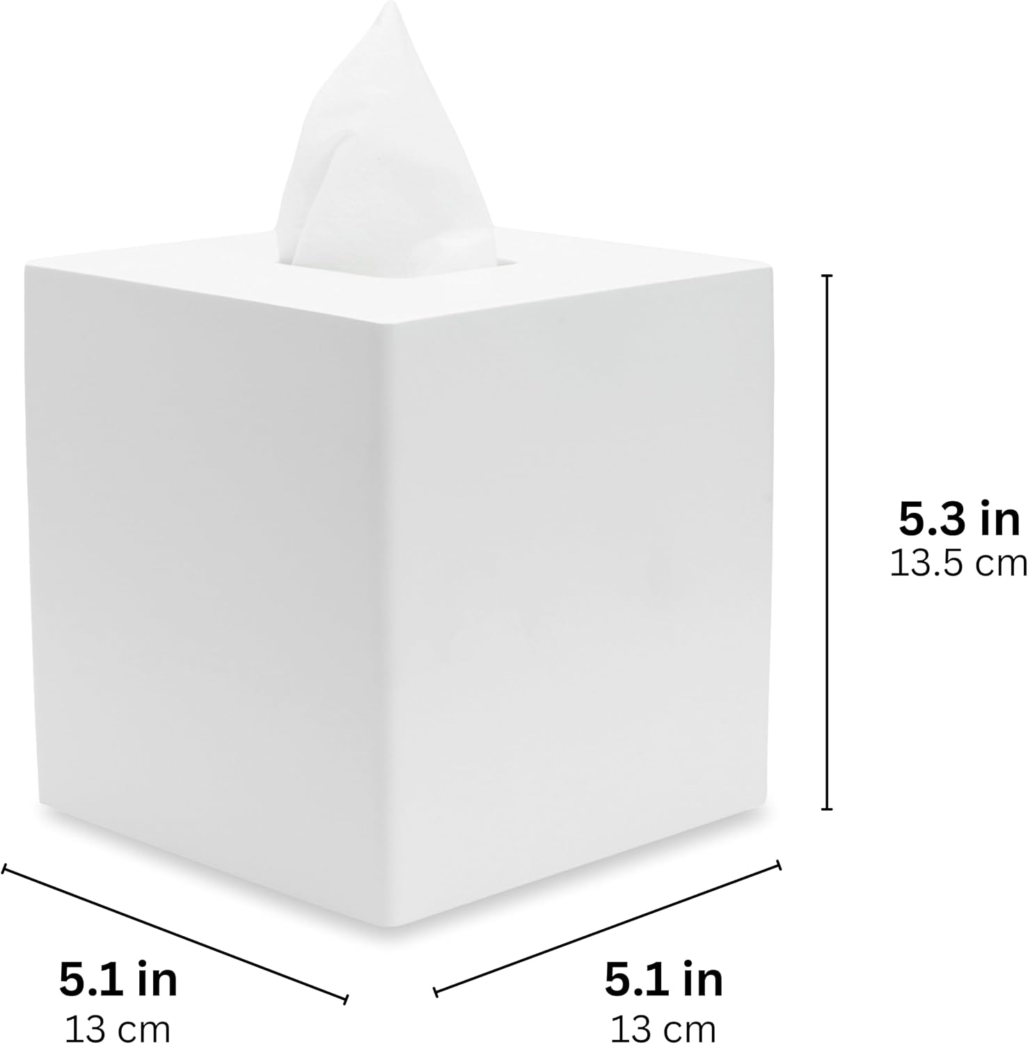 Matte Tissue Box Cover / White Square
