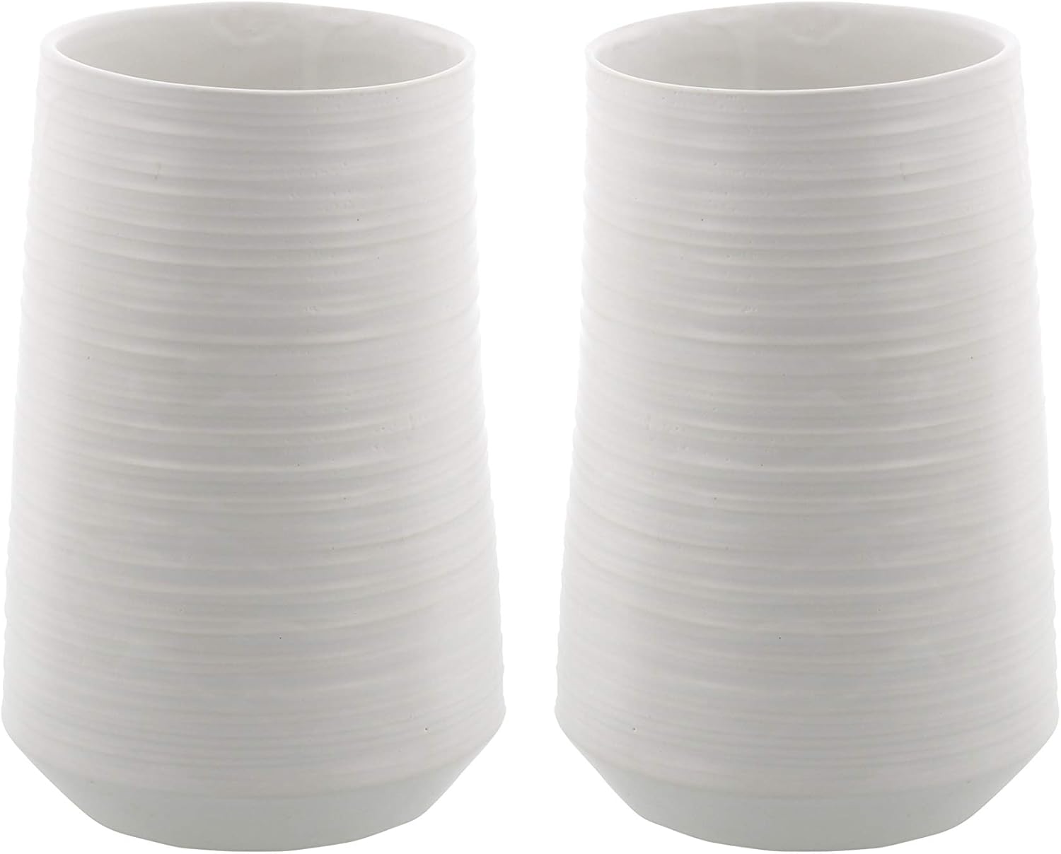 Porcelain Ceramic Decorative Vase Ribbed Centerpiece Vase
