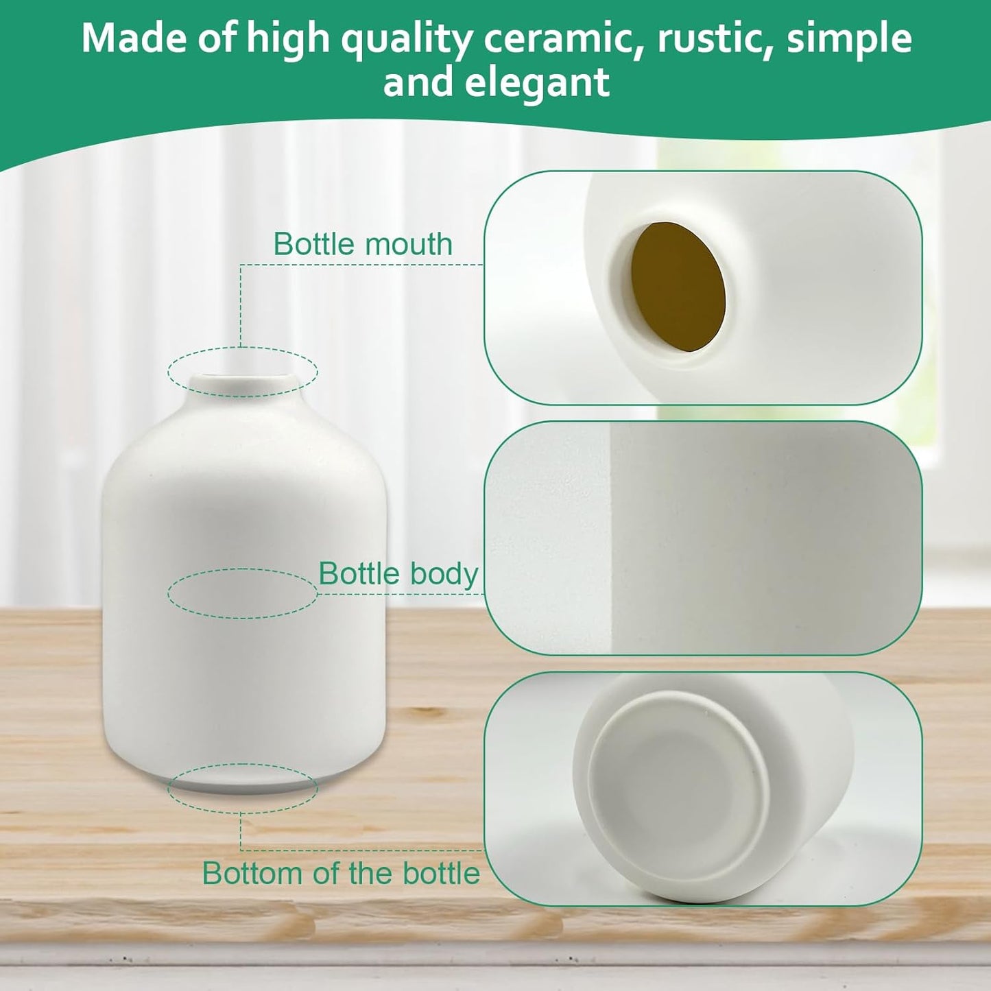 Ceramic Bud Vases Bulk / White / 3.8 Inch / Set of 15