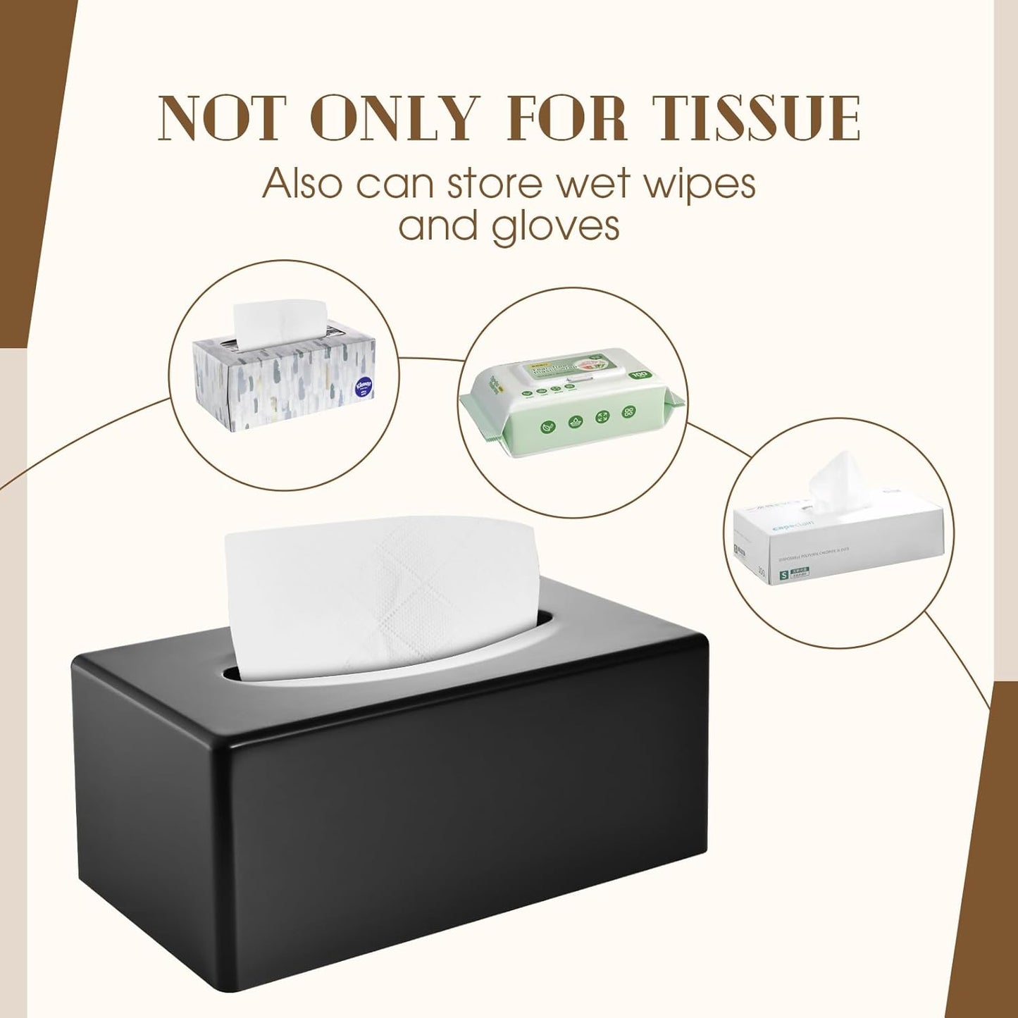 Tissue Box Cover / Matte Black