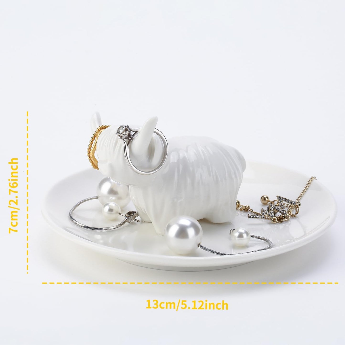 Highland Cow Ring Holder Dish Unique Ceramic jewelry Dish Tray Home Decor / Highland Cow Ceramic