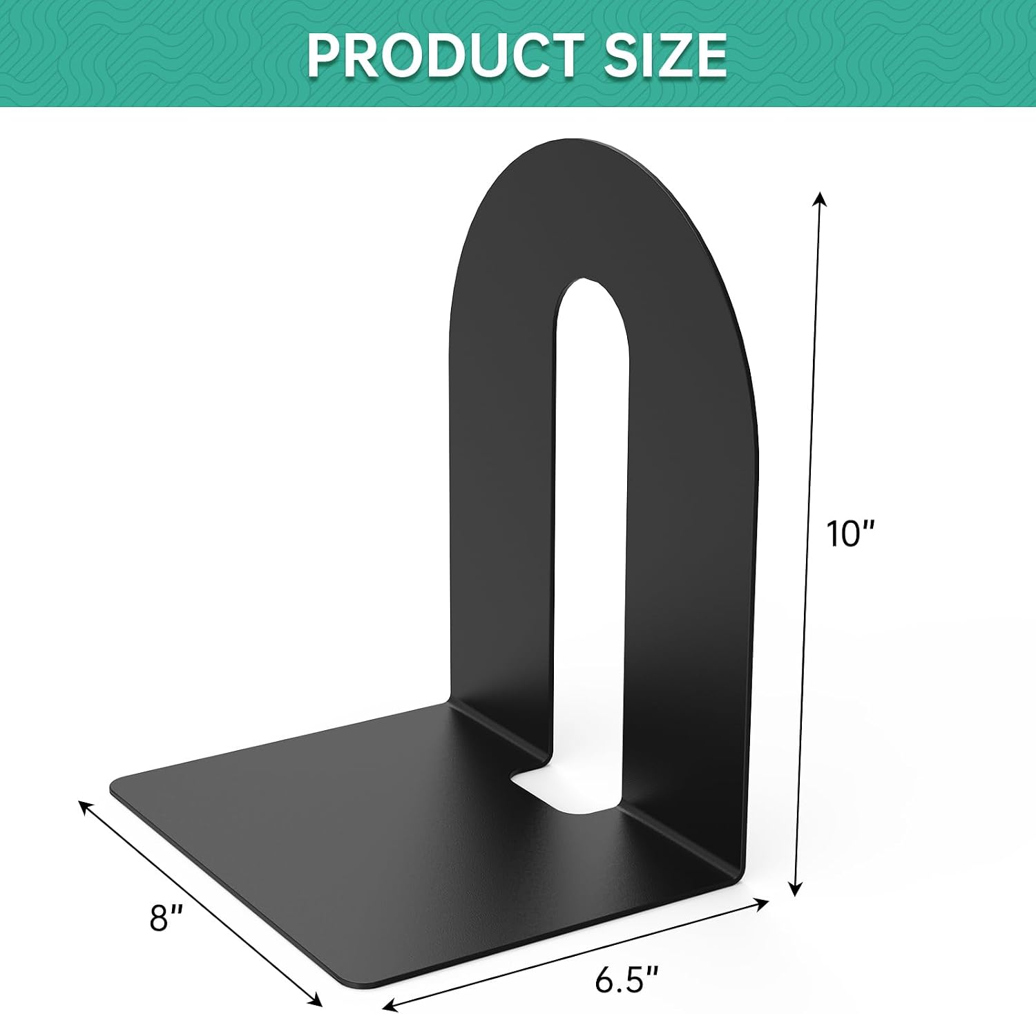 Heavy Duty 10" Bookends / Black / Set of 2