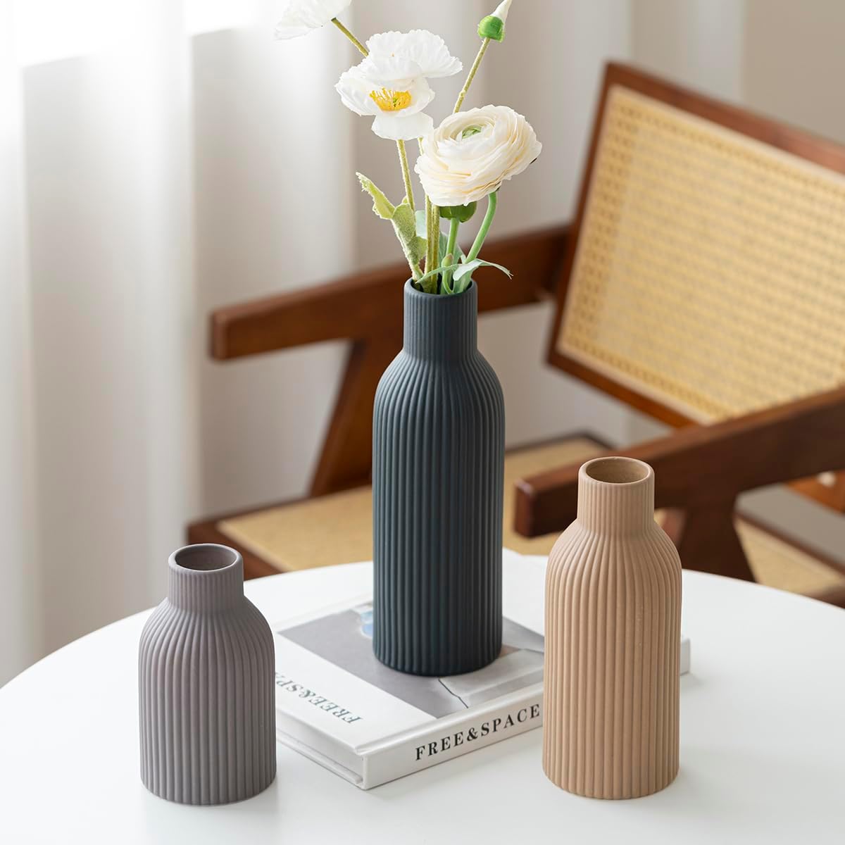 Modern Ceramic Vases / Black Mix / Set of 3