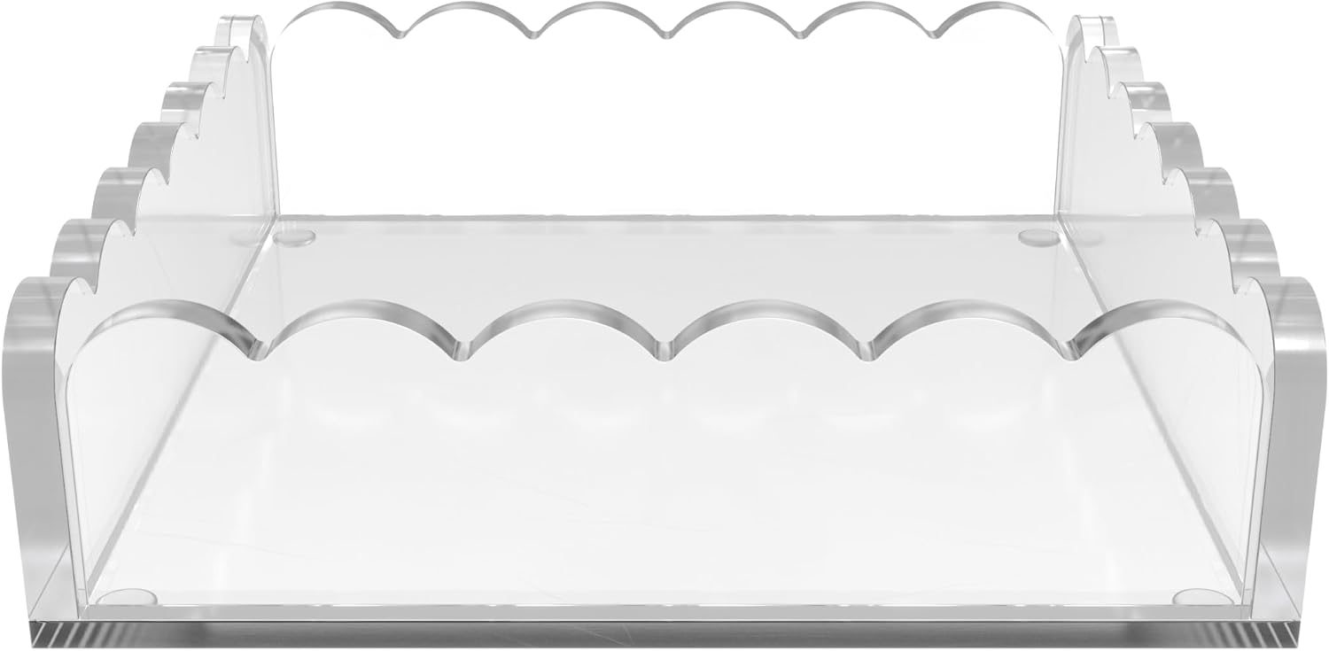 Scalloped Acrylic Tray / Clear / 8 x 8