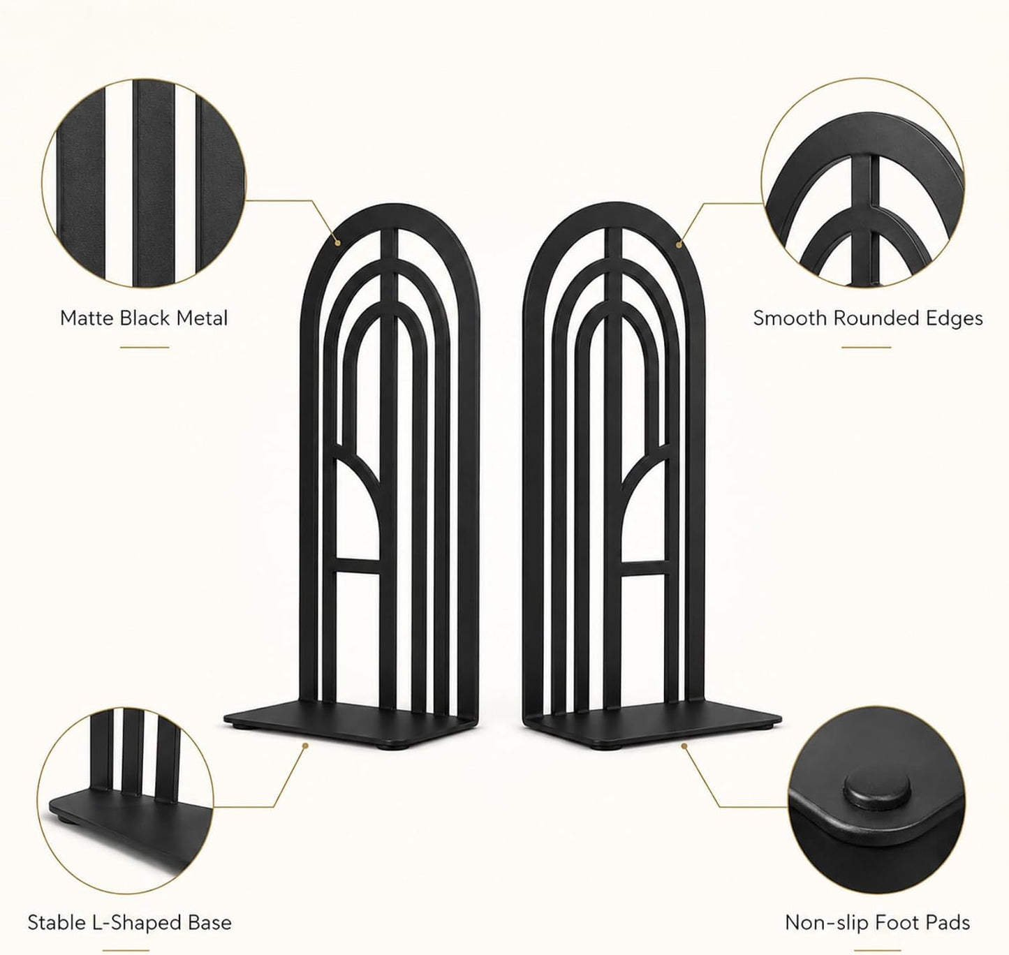 Black Metal Bookends / Black Arch