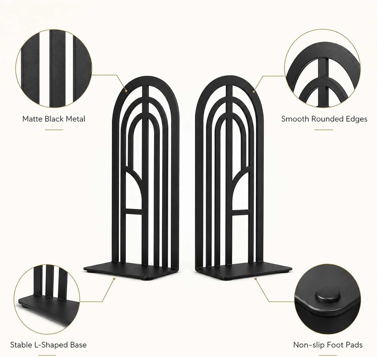 Black Metal Bookends / Black Arch