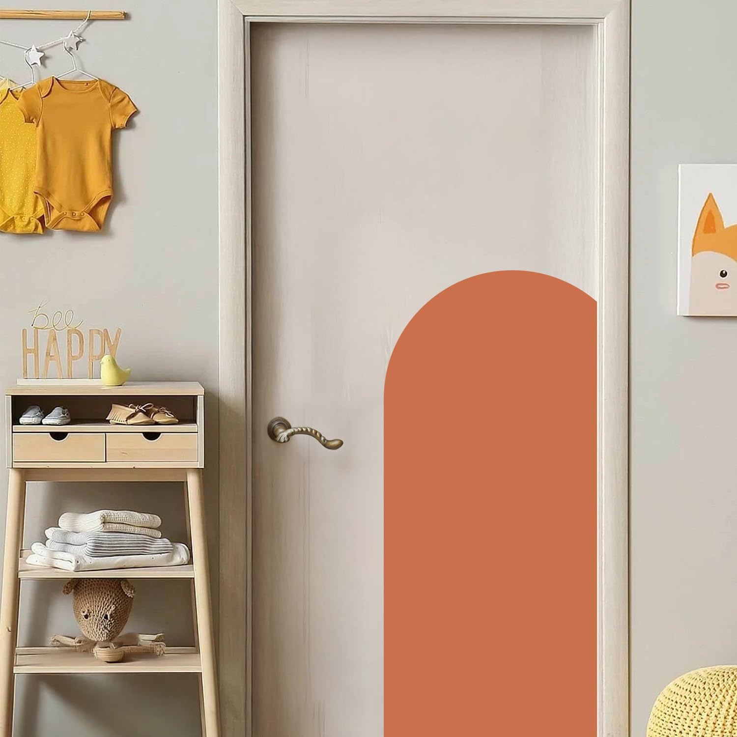 Large Arch Wall Decal Peel and Stick Set of Boho Modern Self / Orange / 12.5 x 24 / Set of 4
