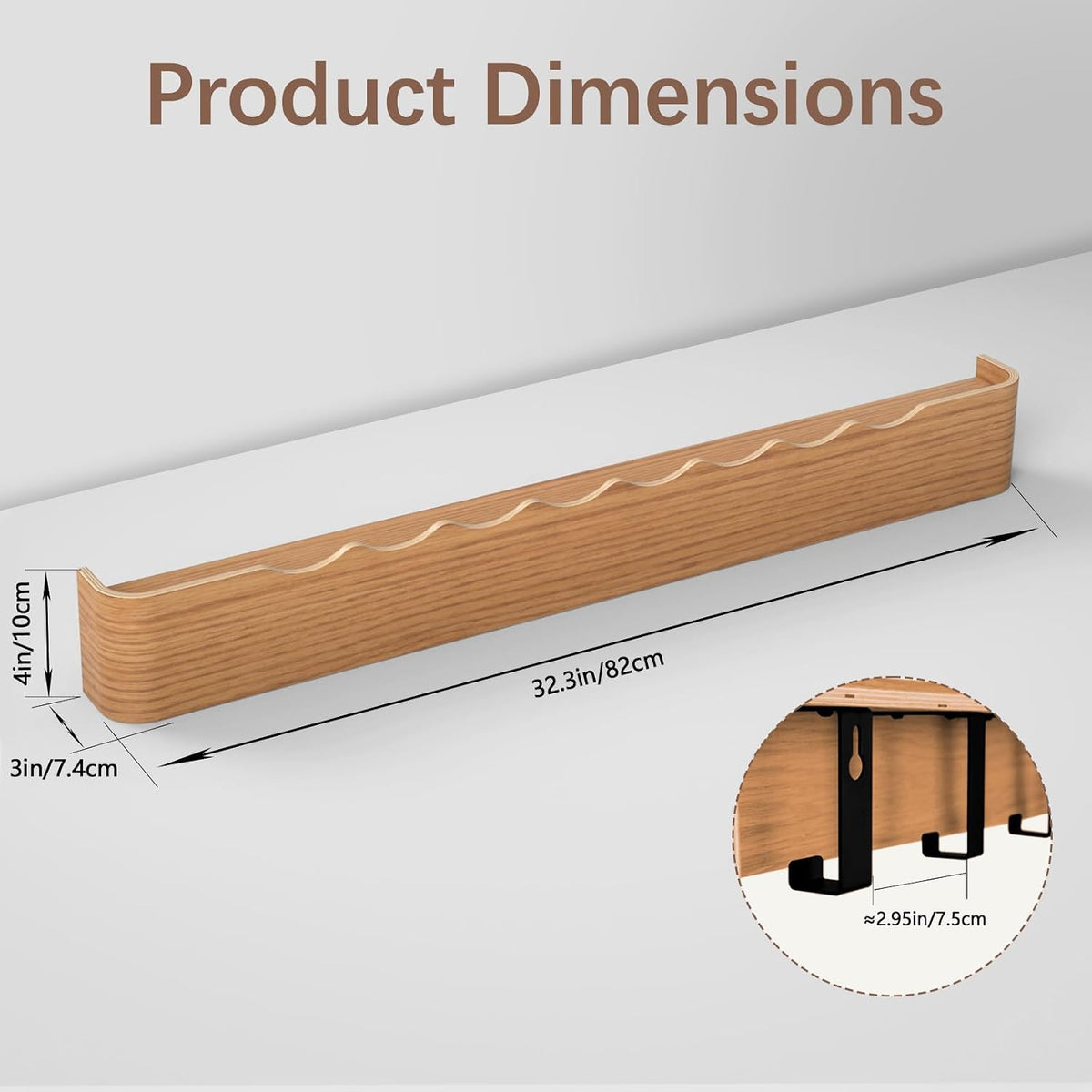 Coat Rack Wall Mount with Hidden Hooks, Wall Hooks with Shelf, Wall Key Holder Mount Wooden Shelf Entryway Hooks for