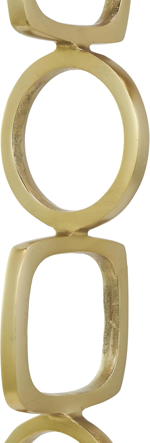 Aluminum Metal Abstract Decorative Sculpture Stacked Geometric Rings Home Decor Statues / Gold