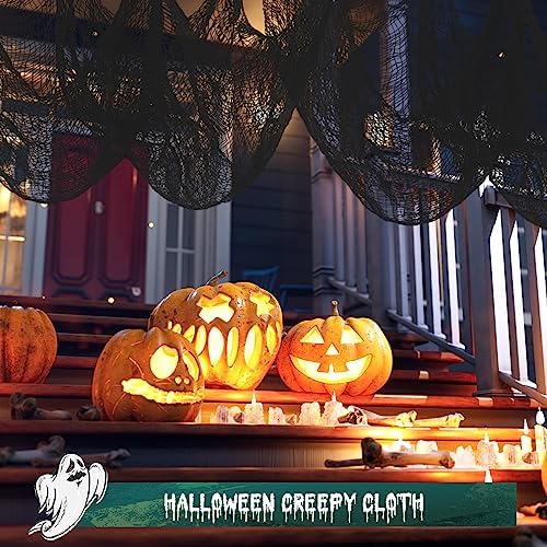 Riare 6pcs Halloween Creepy Cloths, Halloween Fabric Yard Outdoor Decor