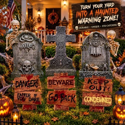 16.5Inch Halloween Decorations Outdoor Yard Signs, 6pcs Double-Sided