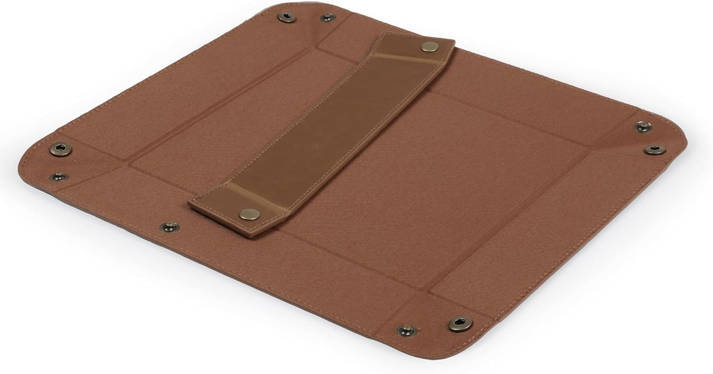 Londo PU Vegan Leather Valet Tray for Men — Catchall EDC for Keys, Wallet, Watch, AirPods — Nightstand & Entryway Tray
