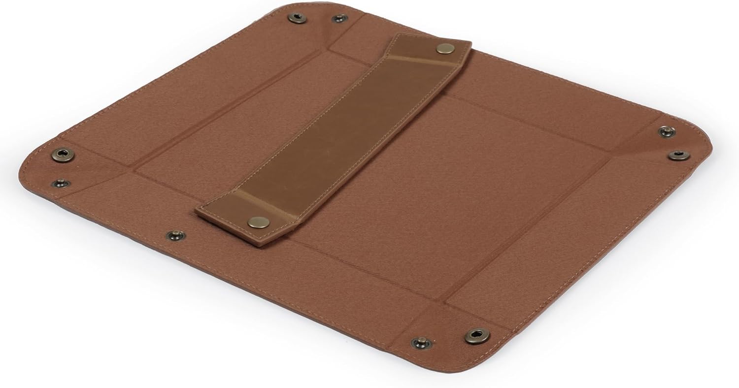 Londo PU Vegan Leather Valet Tray for Men — Catchall EDC for Keys, Wallet, Watch, AirPods — Nightstand & Entryway Tray