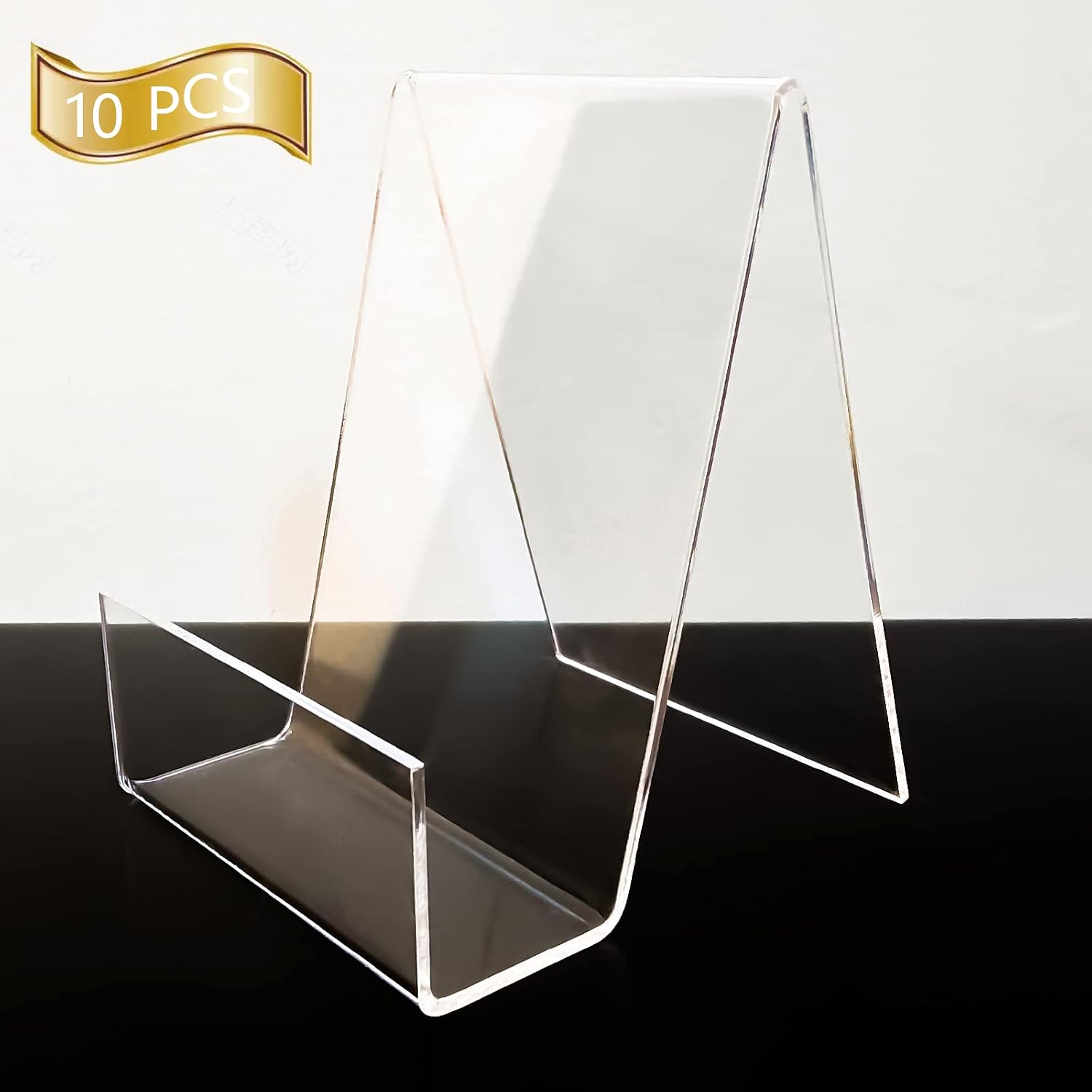 Acrylic Book Display Stand Easel / Clear / 4 x 3 / Set of 10