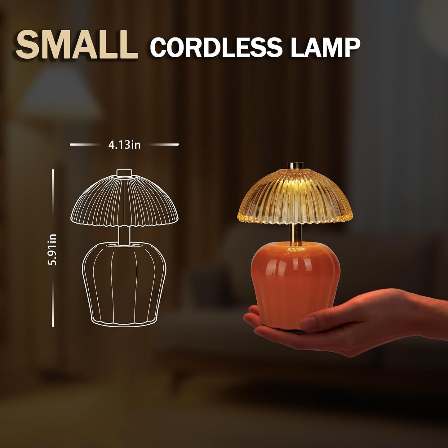 Battery Operated Lamp / Dark Orange