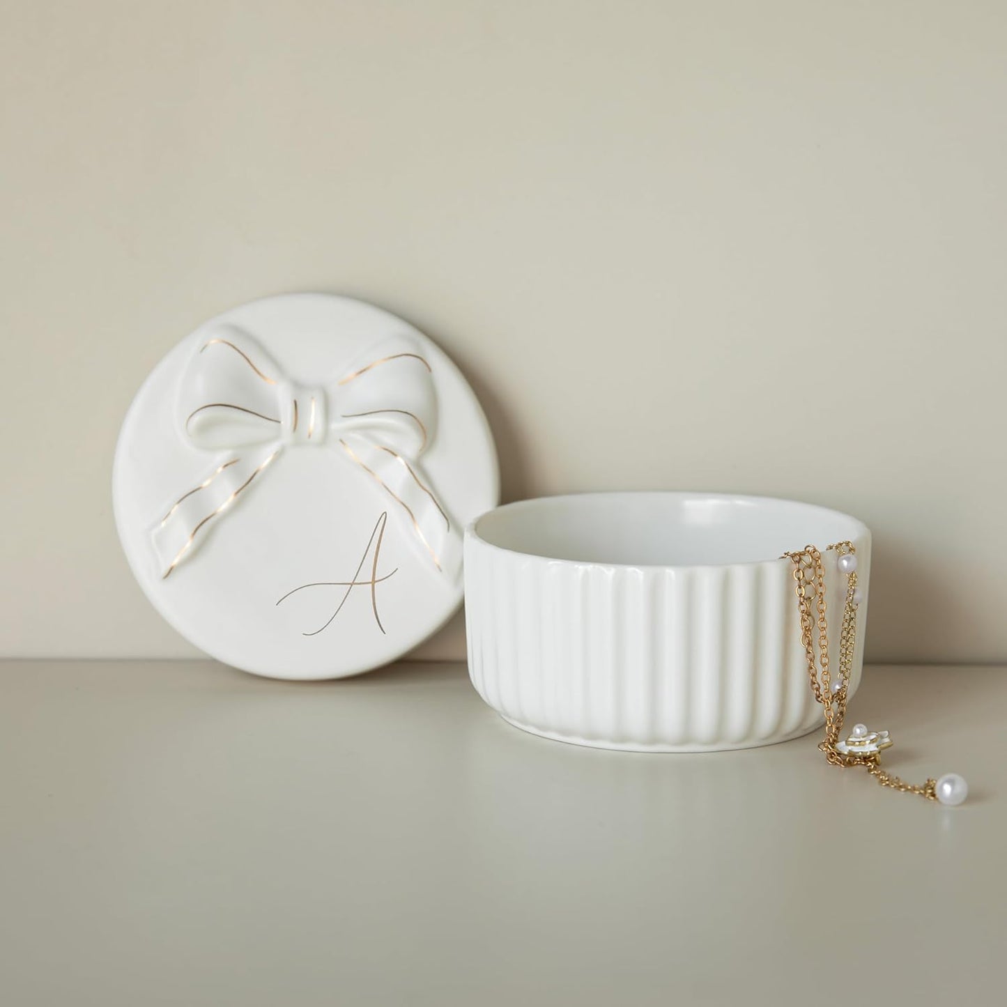 Monogram Ceramic Jewelry Box / A